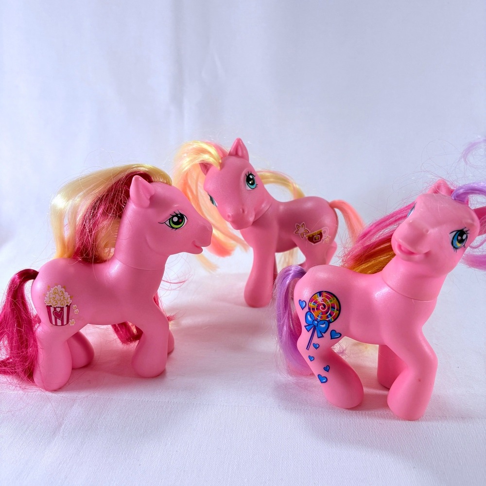 My Little Pony G3 Pink Hasbro 2002-2006 Butterpop Tea Leaf Swirlypop 3 Figures